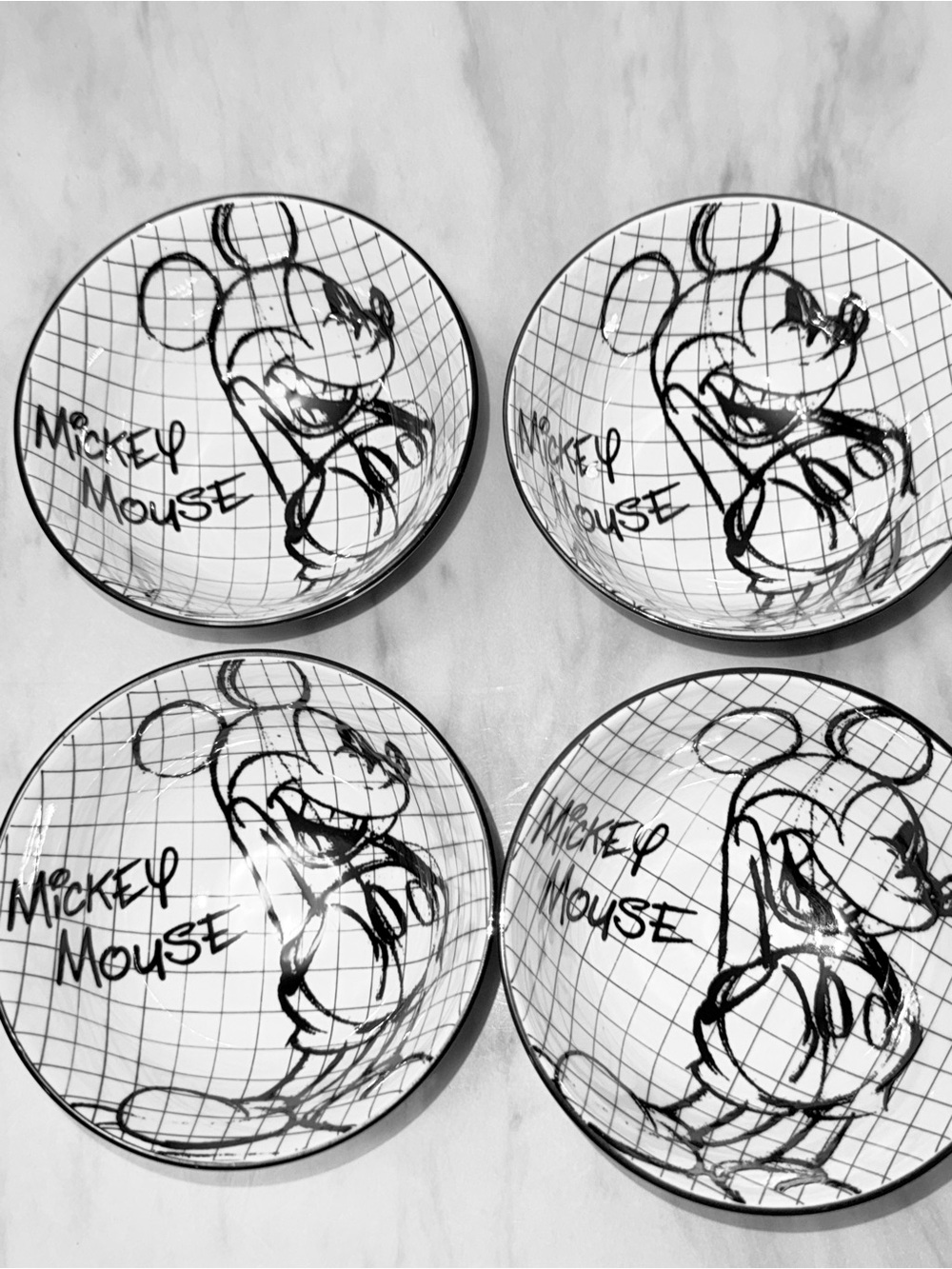 Disney Sketchbook Mickey Mouse Tidbit BOWL 2.25" Tall Set Of 4